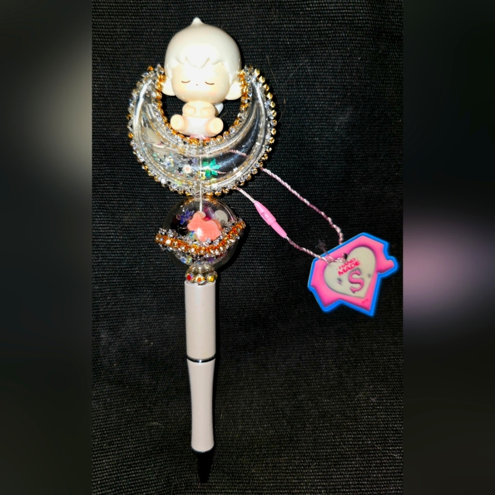 Cute Moon Fairy Pen with Crystal Accents